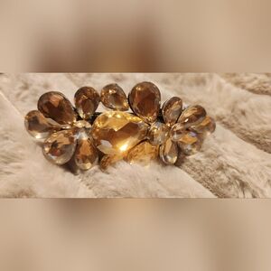Gold and Smokey Topaz Hair Clip